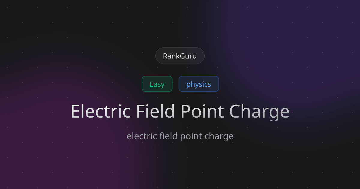 Electric Field Point Charge — electrostatics | physics Practice | RankGuru